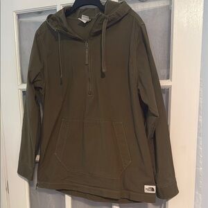 The North Face Khaki Green Half-Zip Hoodie